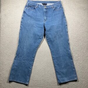 Denim & Co. Crosstretch Jeans Womens 16 Blue Straight  Stretch Medium Wash Denim
